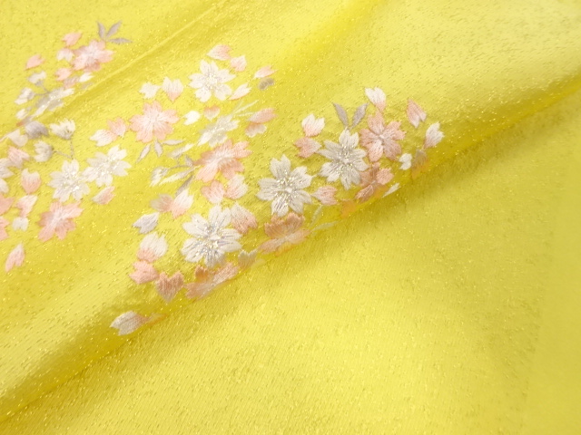  大特価品　未使用品　正絹　丹後ちりめん　刺繍　帯揚げ